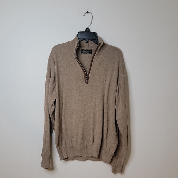 Southern Point Co. Hayward Zip Men's Brown Zip-Up Sweater Small - Picture 1 of 5